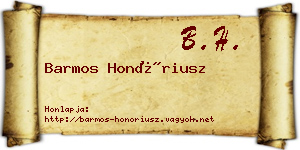 Barmos Honóriusz névjegykártya